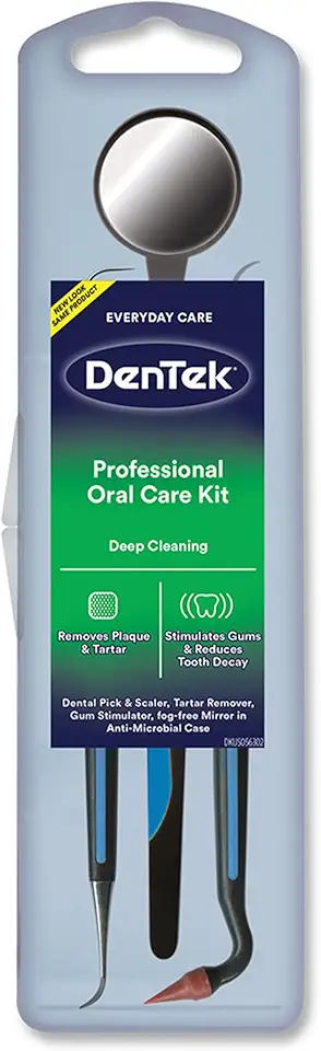 DenTek Professional Oral Care Kit, Complete Set of Dental Tools Including Mirror, Dental Pick, Scaler &amp; Stimulator