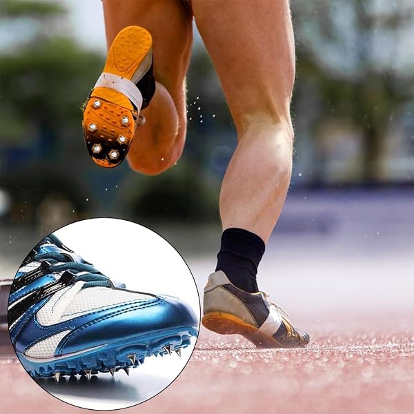 COYUN 30 Pièces Pointes Piste en Acier Inoxydable avec 1 Clé à Pointe Athlétisme, Pointes en Acier, 6mm Pointe Athlétisme Cross Country pour le Saut, la Course, la Randonnée, les Podiums en Plastique - 4