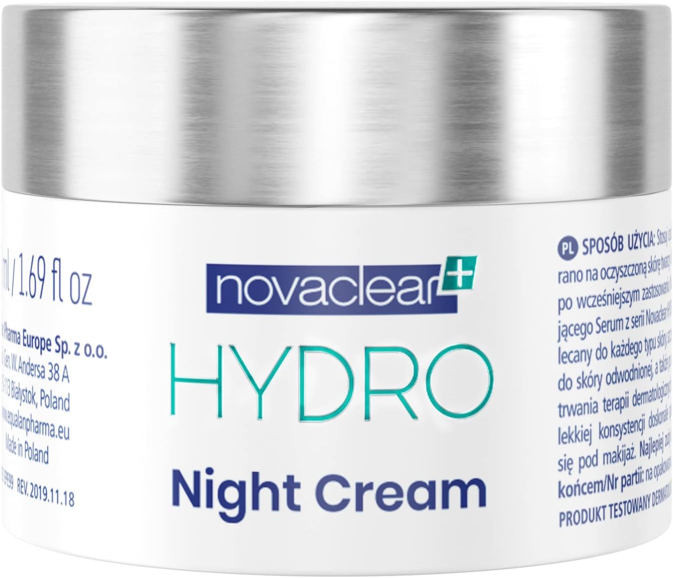 Hydro Night Cream – Lightweight Gel Moisturizer with Hyaluronic Acid, Vitamin E & Antioxidants – Deep Hydration & Skin Renewal Cream 50 ML