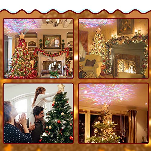 Vanthylit Gold Star Christmas Tree Topper Projector Tree Top Star With Kaleidoscope Effect Christmas Tree Decoration #TOP3