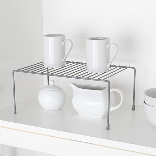 Miniatura 2 de Smart Design Estante de almacenamiento clásico, juego de 6, mediano (8.5 x 13.25 pulgadas), gris carbón, organizador de despensa de acero con