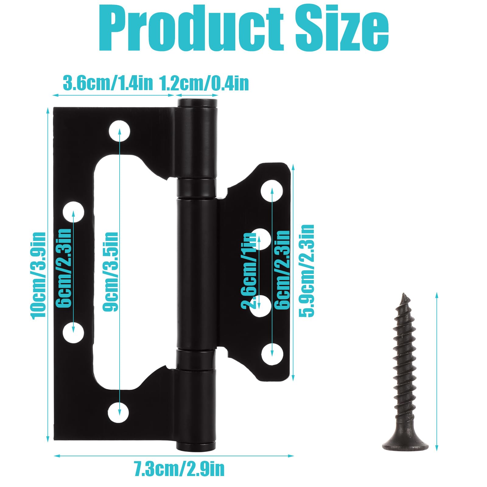 APACALI 12 Pack Flush Hinges 100mm, 4 Inch Flush Door Hinges - Image 2