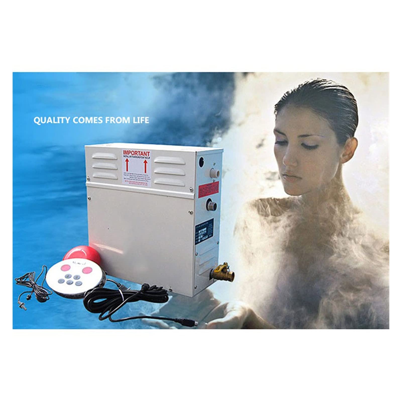 Piec do sauny, Automatyczny generator stali nierdzewnej Generator parowania do parzenia sauny Sauna Maszyna do kąpieli do relaksu Room Cyfrowy sterownik,Szybkie nagrzewanie(6.0KW)