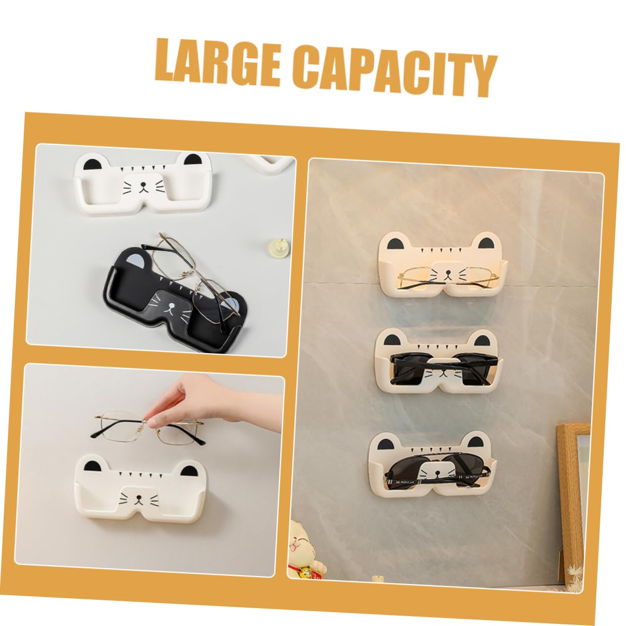 ABOOFAN 4 Sätze Brillenaufbewahrung Wand Organizer Katzenförmiger Brillenhalter Platzsparend Ohne Bohren Für Sonnenbrillen Und Brillen Süßes Design Für Zuhause 2 Stück * 4