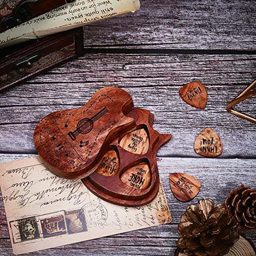 SUPERDANT Notes de Musique Motif Guitare en Forme de Guitare en Bois Boîte de Médiators avec 6 Pcs Triangle Bois… - Les Beatles, Paul McCartney, John Lennon, RIngo Starr, George Harrison SUPERDANT Notes de Musique Motif Guitare en Forme de Guitare en Bois Boîte de Médiators avec 6 Pcs Triangle Bois… – Image 5