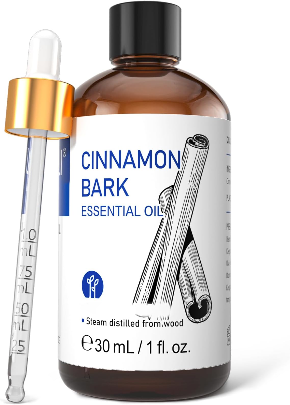 HIQILI Cinnamon Essential Oil for Spary, Diffuser, Garden and Kitchen - Indoor and Outdoor, 1.01 Fl Oz