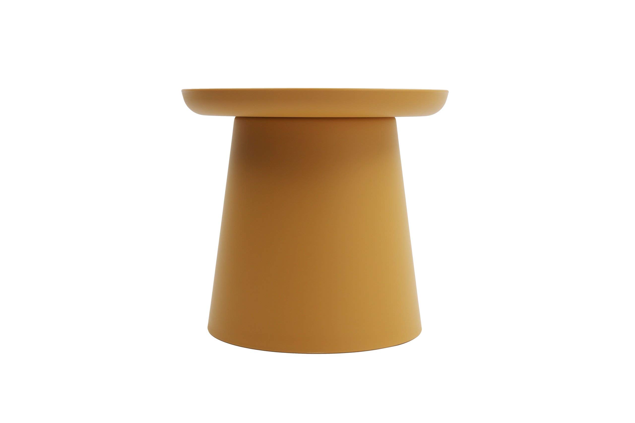 KONTE.DESIGN Tavolino IBIZA rotondo in polipropilene, Giallo, 50x50x46 cm