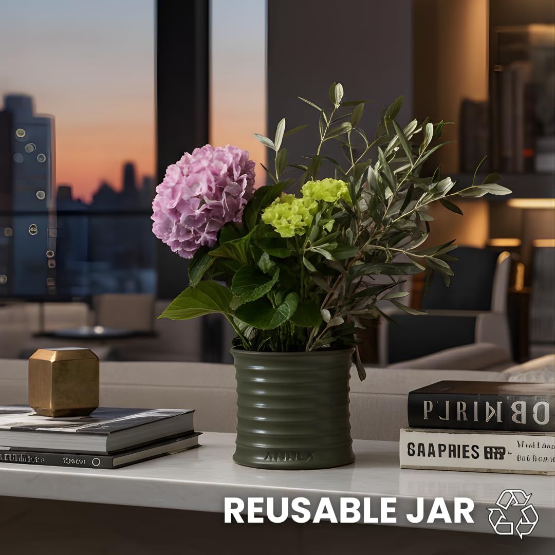 Annex Oud and Agarwood Luxury Scented Candle - 8oz Handmade Ceramic Jar Candle - 50hr Clean Burn, 100% Non-Toxic Soy Wax, Aesthetic Home Decor Winter Gift for Men and Women - Sandalwood & Amber - Image 6