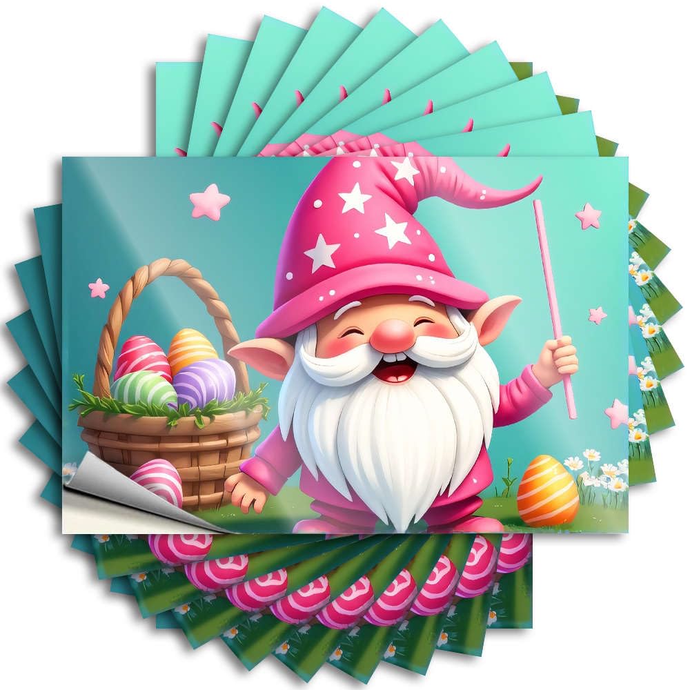 Core Bumper, Men Case A Cheerful Gnome with Colorful Easter Eggs. | Funny Quote Man Decals(8X12CM)