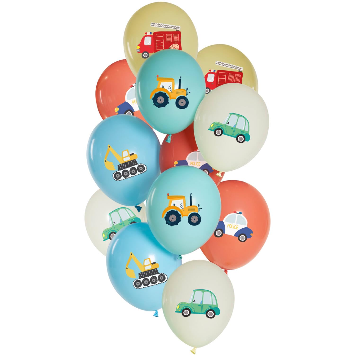 Folat 25156 Balloon Set Premium - Car Party 33cm - 12 pieces Latex Helium or Air Party Balloons for Birthday, Wedding, Bridal Shower, Baby Shower, Birth, Anniversary or Party Decoration