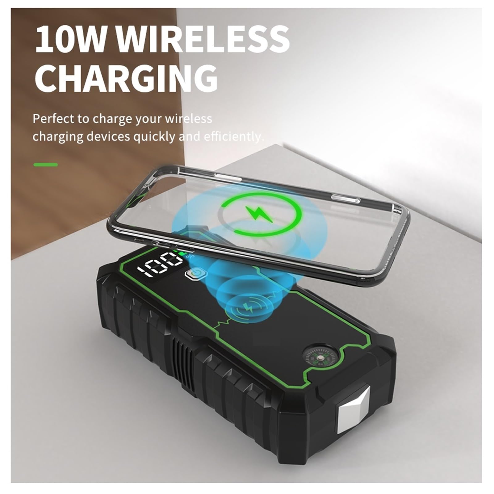 Avviatore di emergenza for auto, Power Bank 4000A, caricabatterie portatile, booster for auto, dispositivo di avviamento automatico da 12 V, avviatore di emergenza for batteria auto