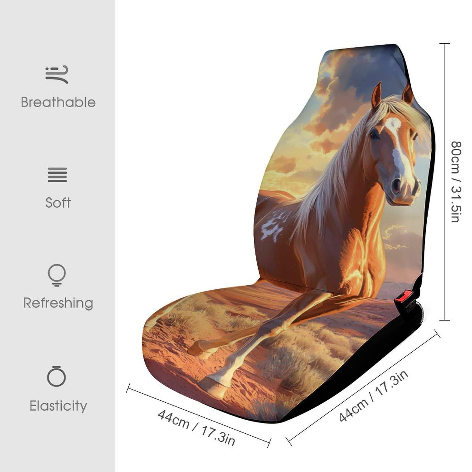 Horse Car Seat Covers Universal Car Front Seats Protector Auto Interior Accessories 2PCS