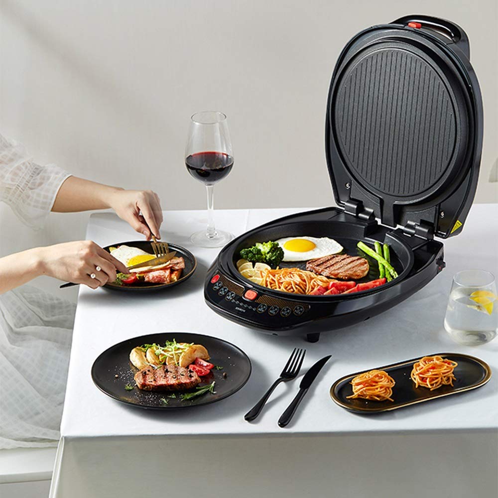 Xyanzi Poêle Électrique Double Face 1200W – Cuisson Saine Et Automatique Avec 16 Menus
