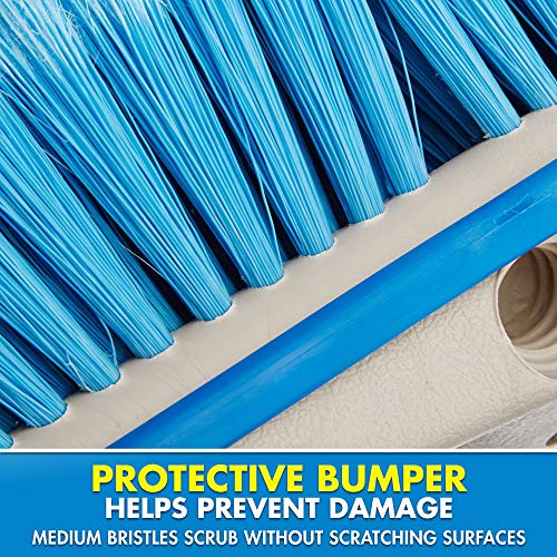 STAR BRITE Deluxe Medium Wash 8" Brush Head W/Bumper - Dual Connections Fit Either Standard 3/4" Threaded Poles or Extend-A-Brush Handles, (Blue) Medium (040162) - Image 6