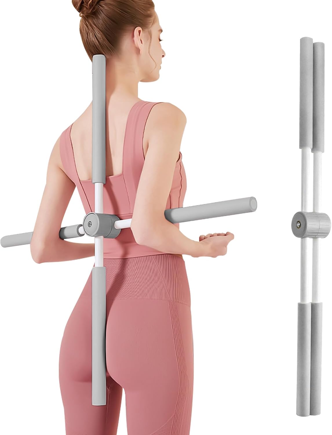 Yoga Stange HaltungskorrekturAnti-Buckel Yoga StickGymnastikstab mit Edelstahlkern SchaumstoffYoga Kreuzstab f r R cken NackenF r Hause Ganzk rpertrainingFitnessstudioStretchSculpt