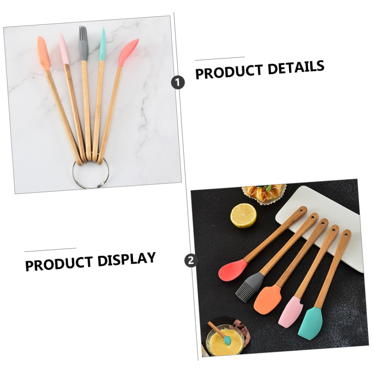 BESTOYARD 15piezas Utensilios De Para Hornear Mango De Espátulas y Rasquetas Para Repostería Para Cocinas y Panadería