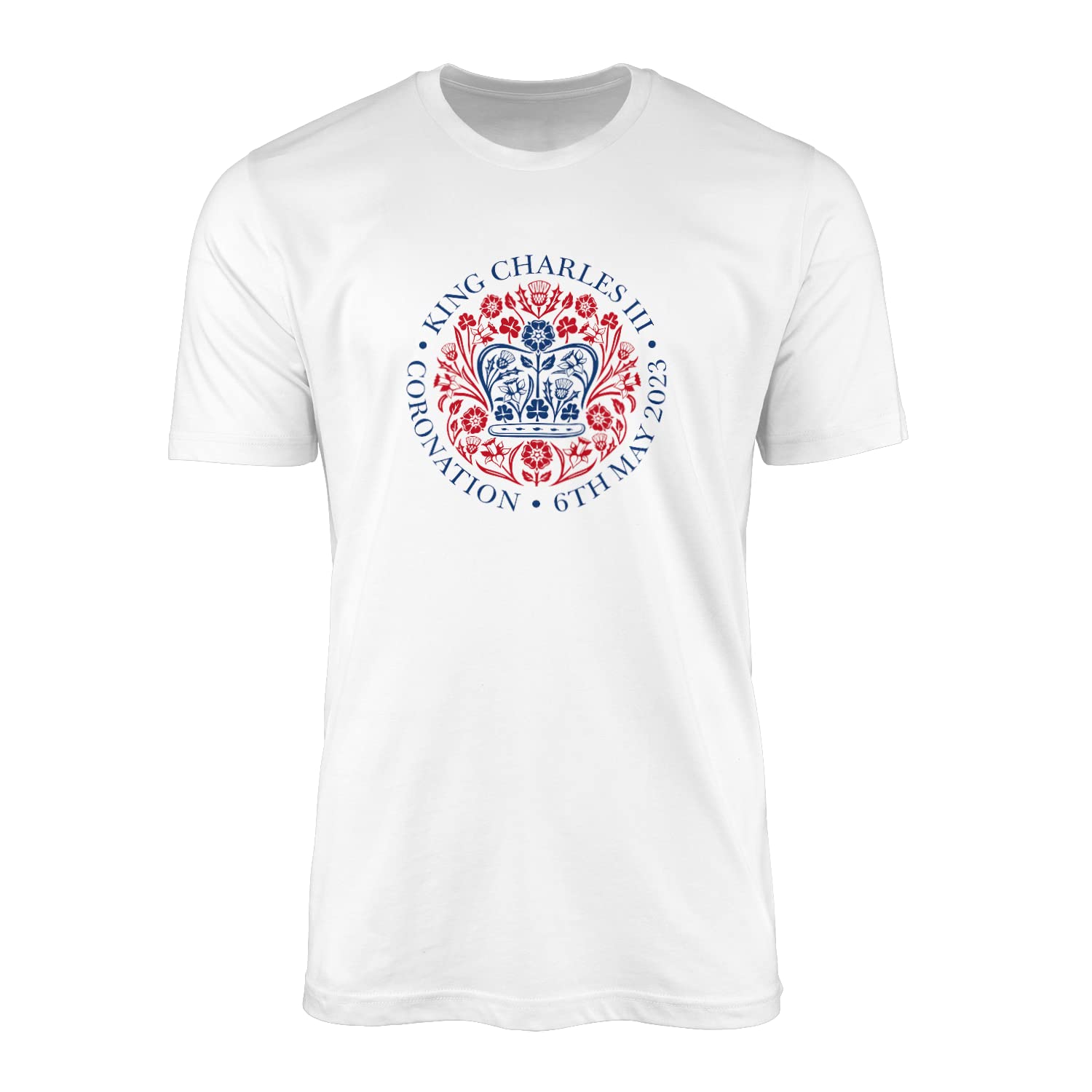King Charles III T-Shirt Top Tee - Royal Coronation Majesty The King Crown Monarch Ceremony Celebration Memorabilia Womens Mens Unisex Clothing Official (5XL, White)