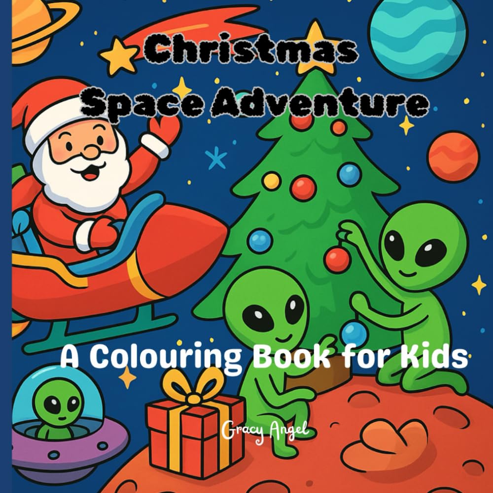 Christmas Space Adventure: A Coloring Book for Kids