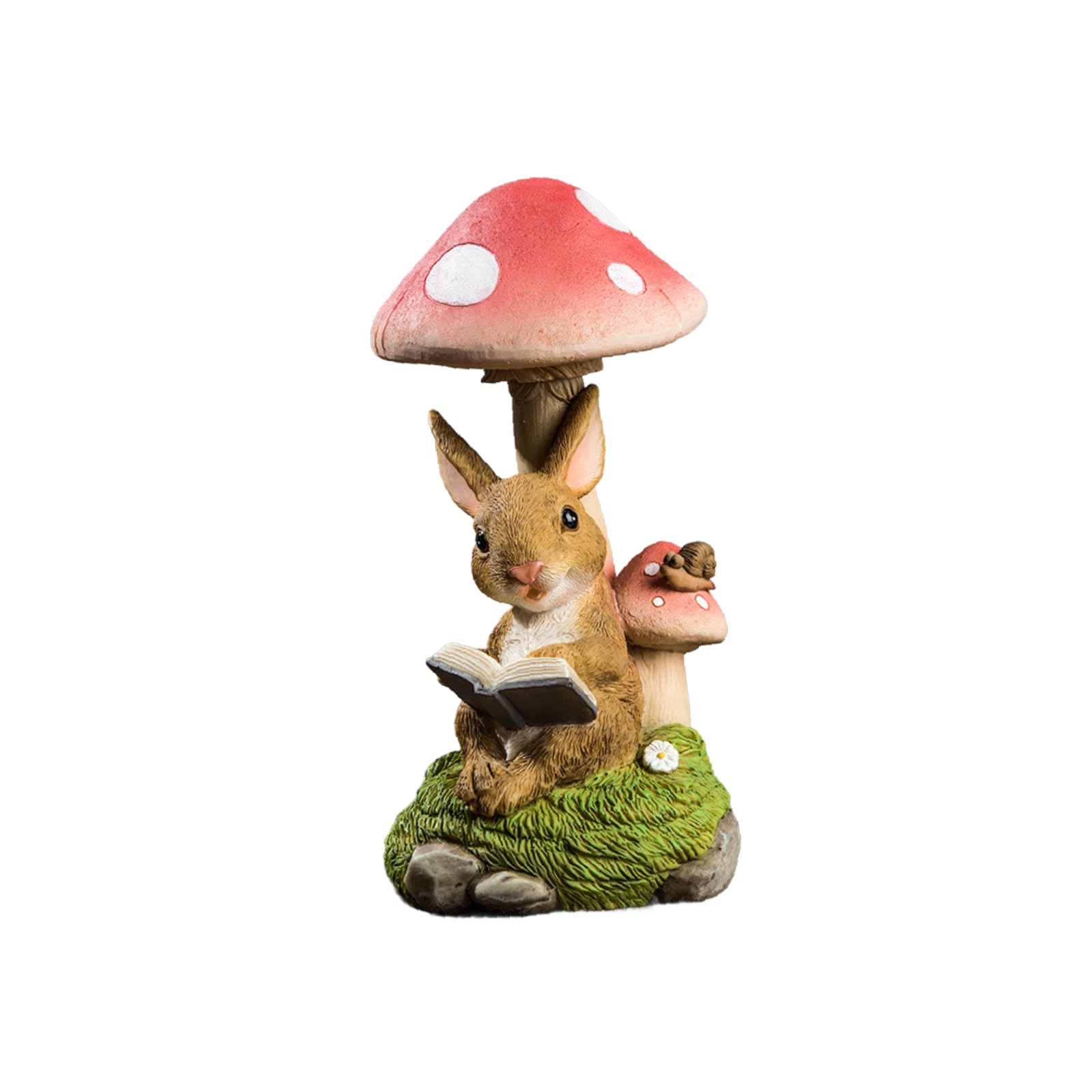 ALCXAZS Waterproof Animal Solar Light Creating Stunning Nightscapes In Outdoor Spaces Garden Animal Statue Outdoor Decoration Ornament Sturdy Resin Figurine, Rabbit, 9.5x9.5x19.5cm