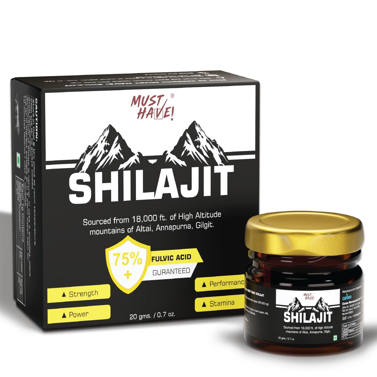 MUST HAVE! Shilajit Resin – 20gm with 75% Fulvic Acid, Natural Energy Booster, Helps to Builds Muscles, Immune Support | 20 gm