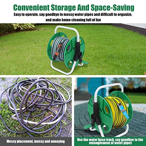 45M Portable Garden Hose Reel – Heavy Duty Manual Metal Hose Reel Without Hose, Lightweight for Outdoor Garden Watering - Image 5