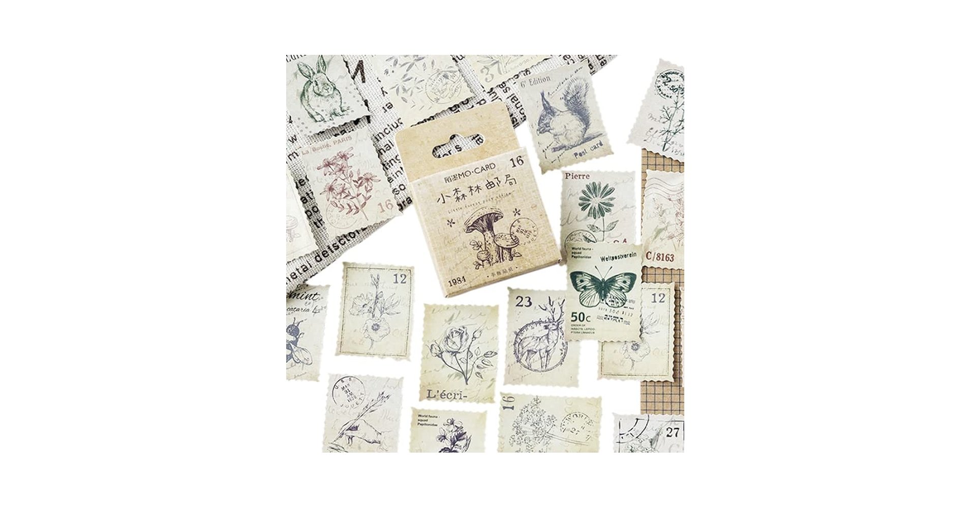 切手風シール スイーツ 風景 絵画 レトロアニマル 60シート計599枚 切手風シール スイーツ 風景 絵画 レトロアニマル 60シート計599枚