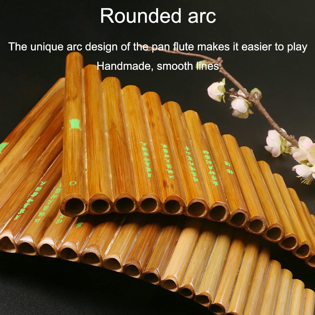 Flauto di Pan Professionale Flauto di Pan A Canne 15-22 per Esecuzioni Professionali, Pan Flute Dritto di bambù Amaro, Strumento Musicale Tradizionale Cinese (Color : 15 Tubes, Size : G Key)