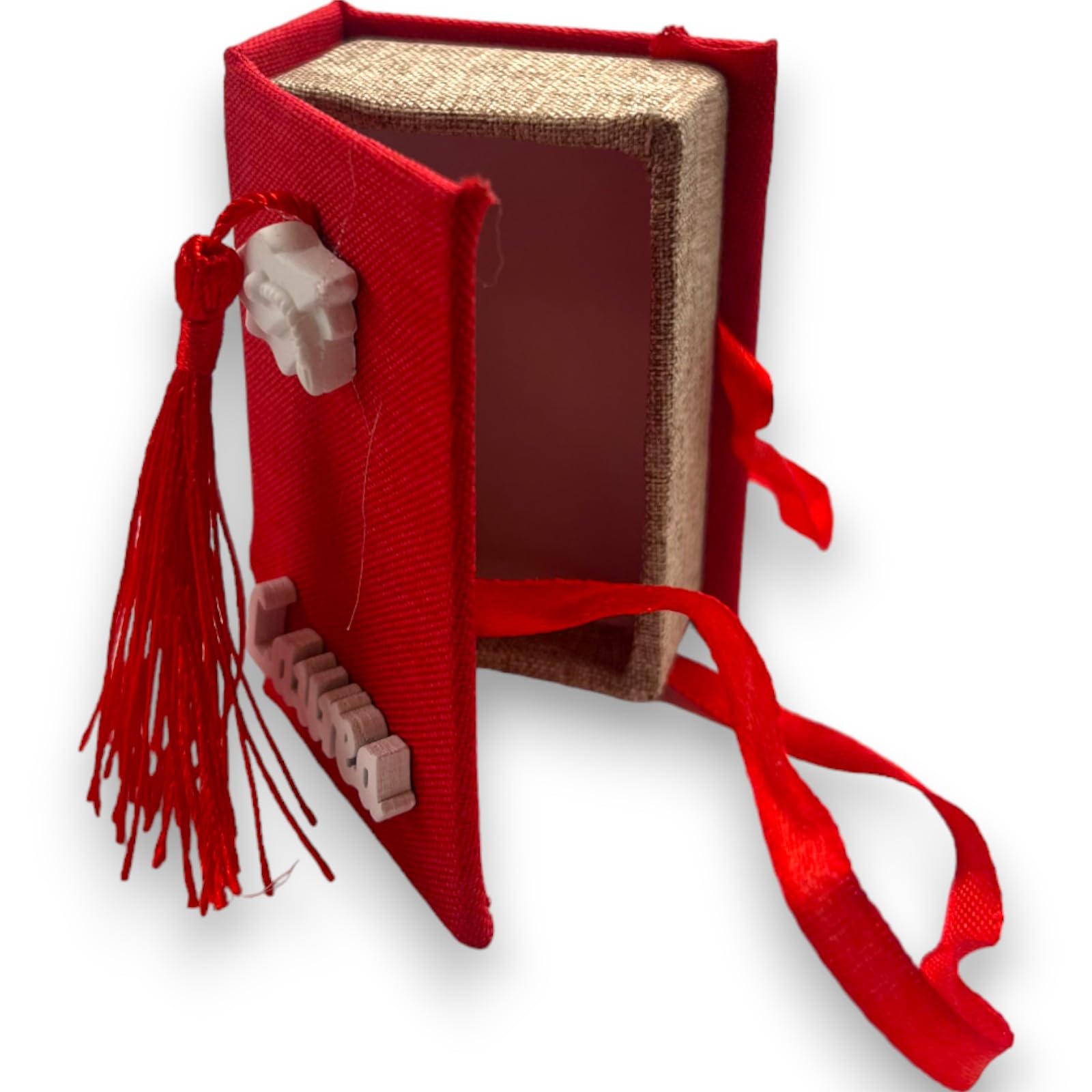Stock – 12 Scatoline Portaconfetti A Forma Di Libro, Laurea Rossa, 5,5x8 Cm, Per Bomboniere E Ricorrenze - 4