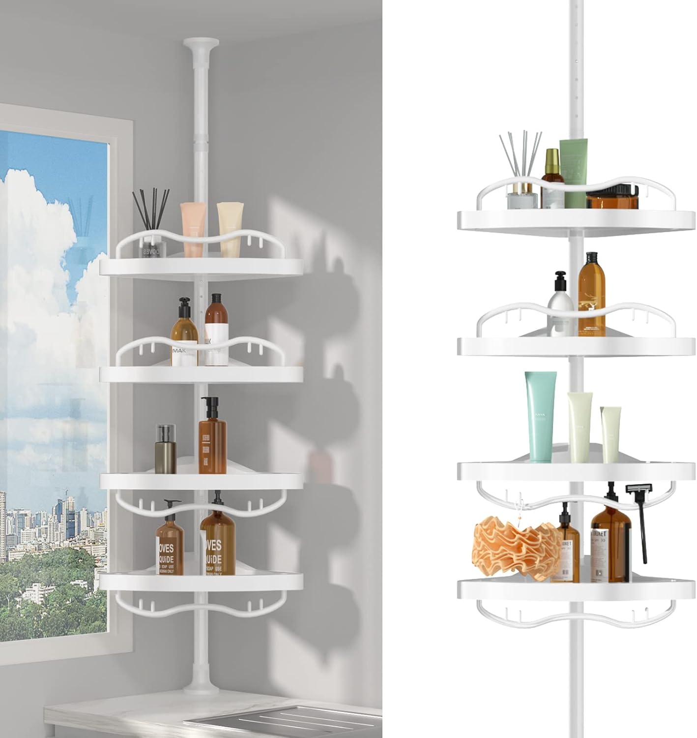 Corner Shower Caddy Tension Pole Shower Rack Corner Stand 54114