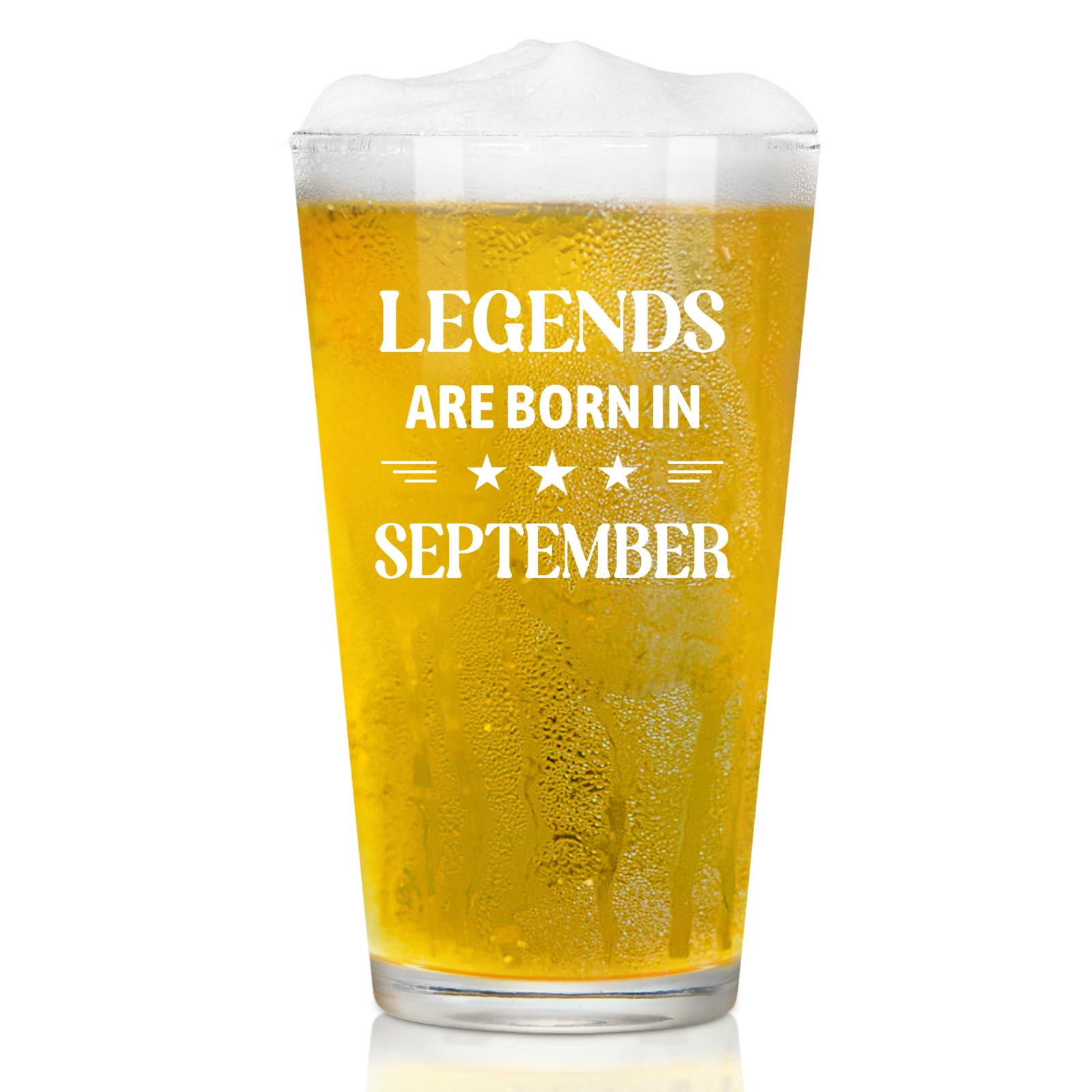 Joymaking Beer Glass Birthday Gifts for Men - Legends are Born in September, Gifts for Men Birthday Present, Mens Birthday Gifts, Gifts for Him Who Has Everything, Gifts for Men Birthday Unique 15oz