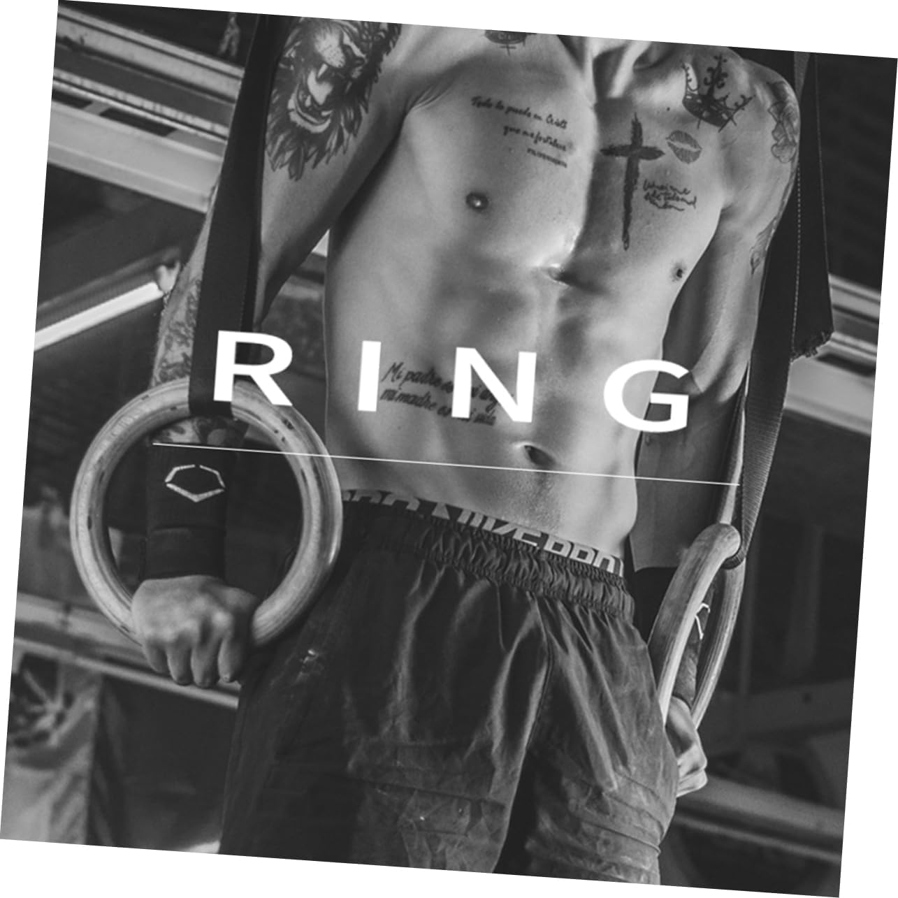 Birch Hanging Ring Gymnastics Rings Exercise Equipment for Home Straps Strength Indoor Training Dip Fitness Black Wooden