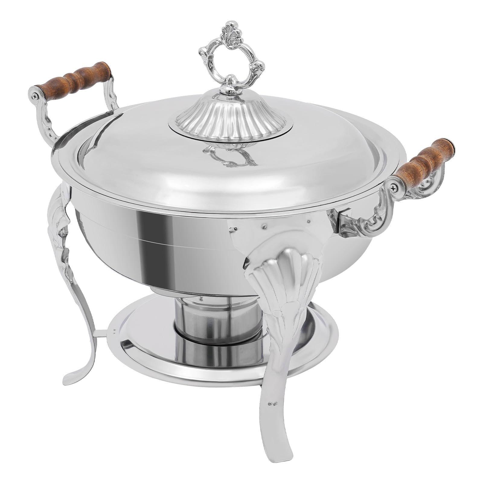 Chafer Redondo de Acero Inoxidable. Estufa Buffet