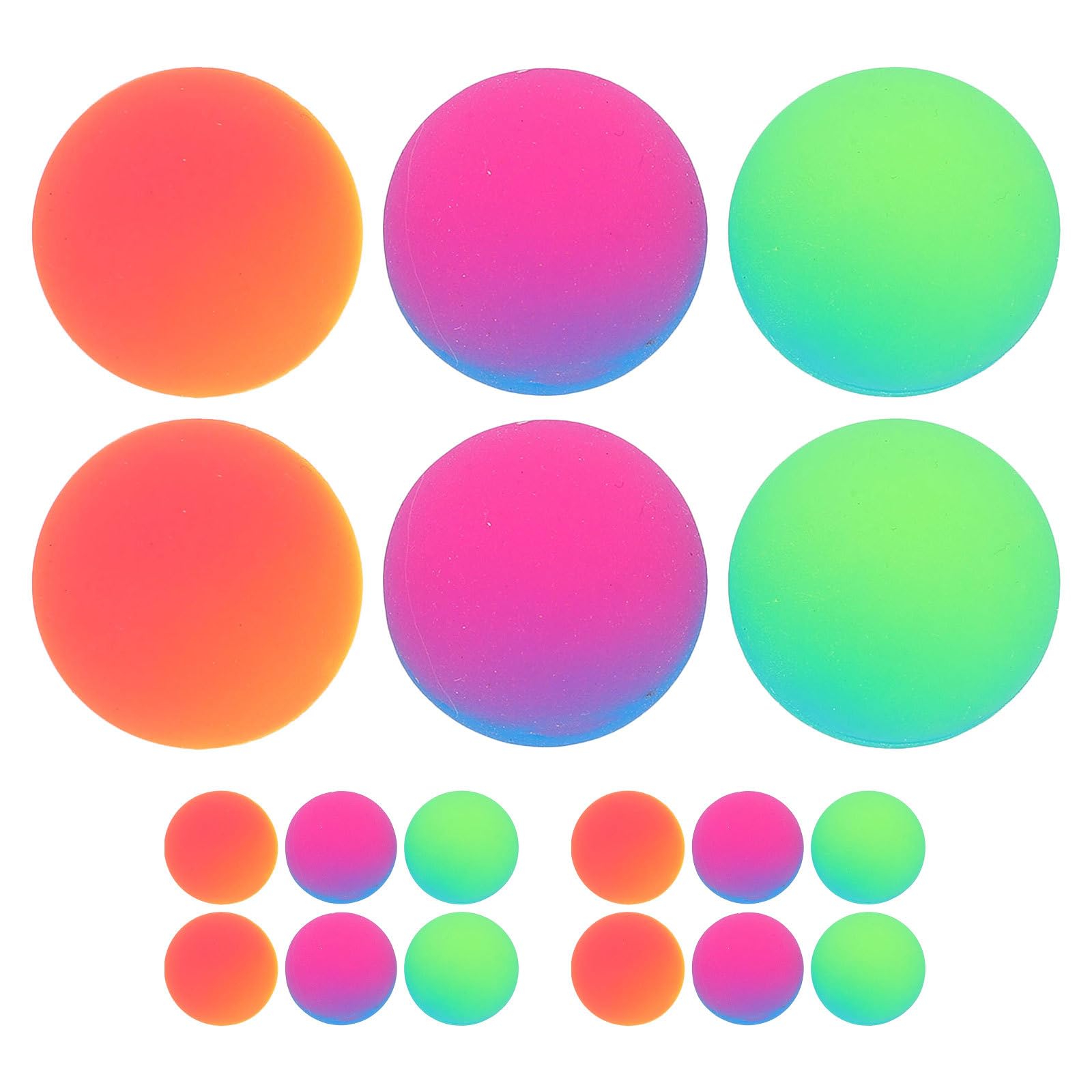 Gatuida Palline Rimbalzanti Bicolore 45 Mm Set 18 Unitá per Bambini Superficie Satinata per Feste e Bomboniere Elastiche e Resistenti Colore Casuale