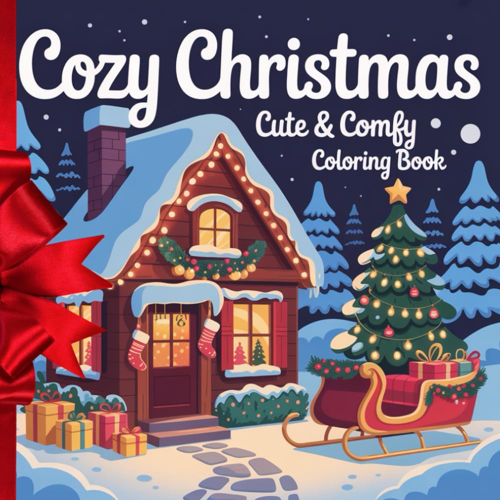Cozy Christmas Cute & Comfy Coloring Book: Adorable Cozy Christmas Scenes for Kids to Color and Enjoy