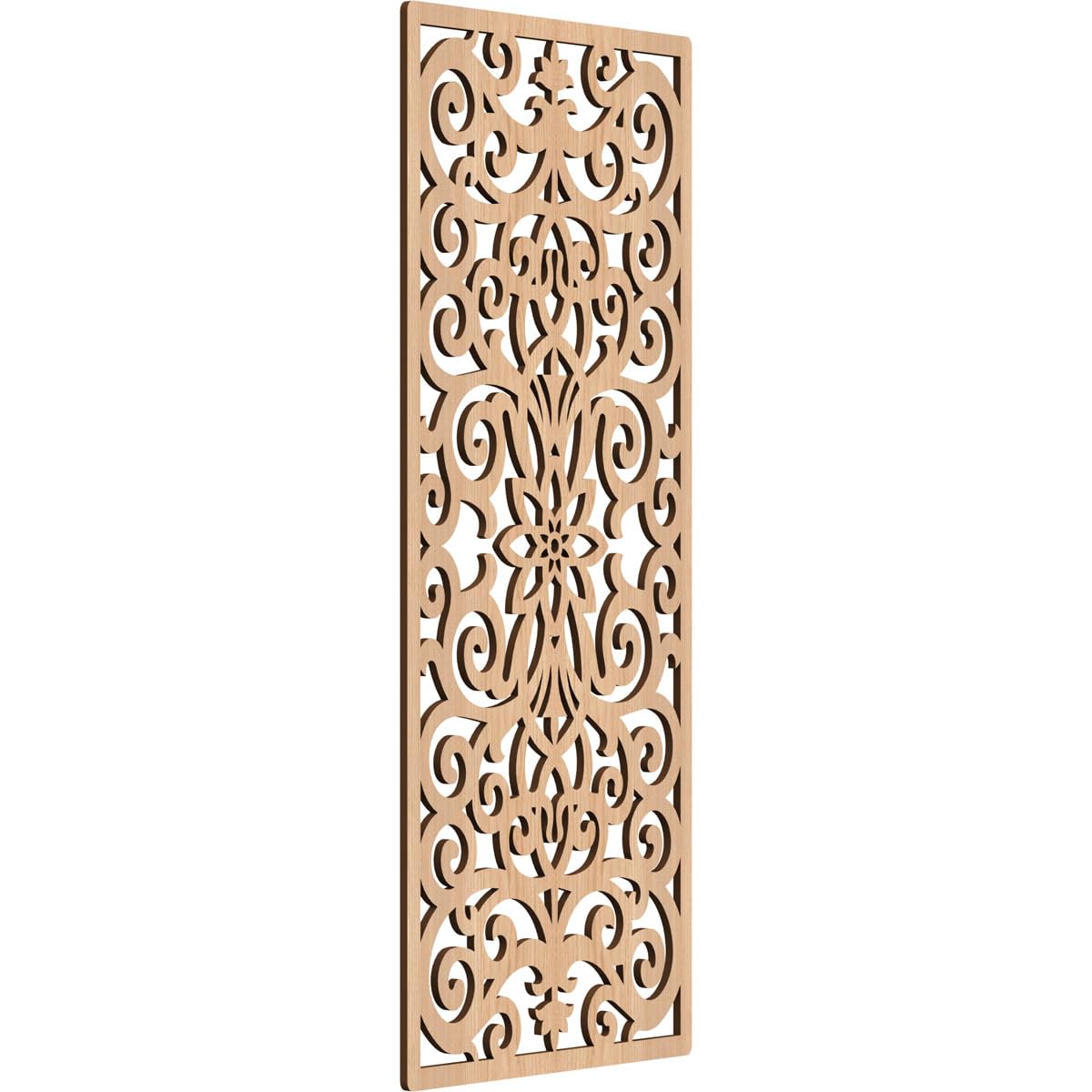 Buel Decorative Pierced Fretwork Wood Wall Panels, 15 3/8"W x 39 3/8"H x 1/4"T, Hickory