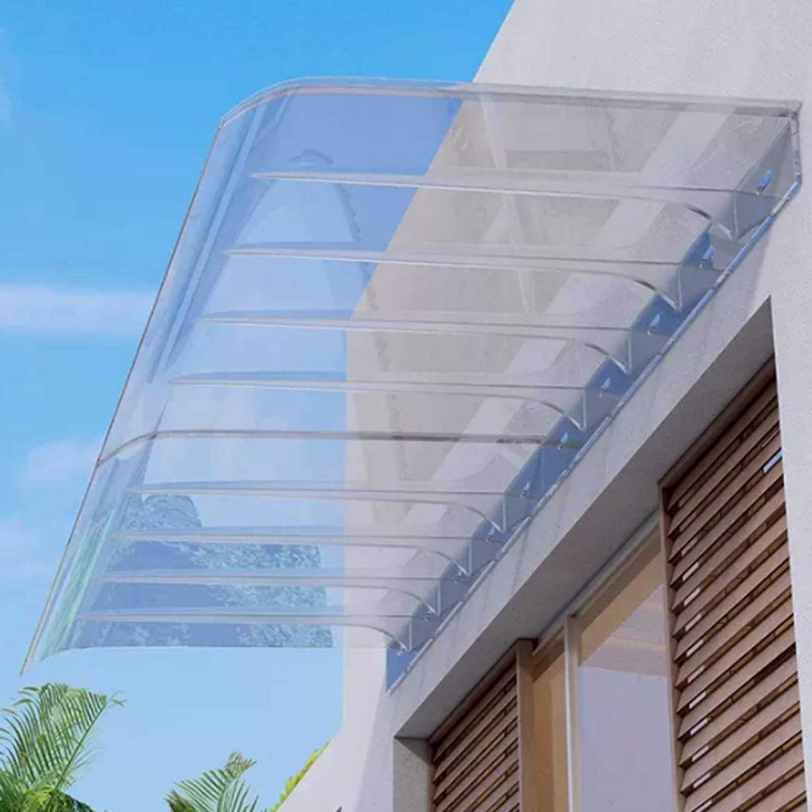 Auvent de porte polycarbonate transparent auvent extérieur pour entrée et jardin