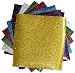 SpotDeals4u GLITTER Heat Transfer Vinyl for T Shirts garments bags and other fabrics-7 Glitter Sheets 9.8" X 9.8" - Assorted colors - Black,Silver,Red,Green,Gold,Purple and Aqua-Iron on Vinyl