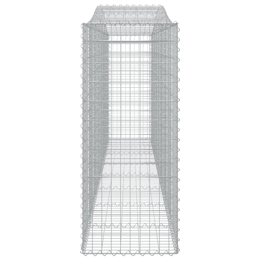 Gaviones con arco alto, 2 unidades, 400 x 50 x 120/140 cm, de hierro galvanizado para barreras de jardín y protección visual, cestas de gaviones duraderas resistentes a la corrosión como