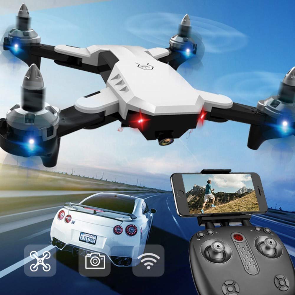 MU Velivoli a Quattro Assi Elicottero Mini Drone Fotografia Aerea Velivoli Professionali Hd Piccoli Aerei Modello Di Aeromodello Telecomando,bianca,Taglia unica