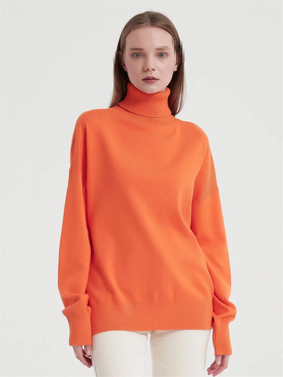 Maglione da donna a collo alto lavorato a maglia