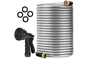 25FT Stainless Steel Water Hose: Durable, No-Kink Garden Companion