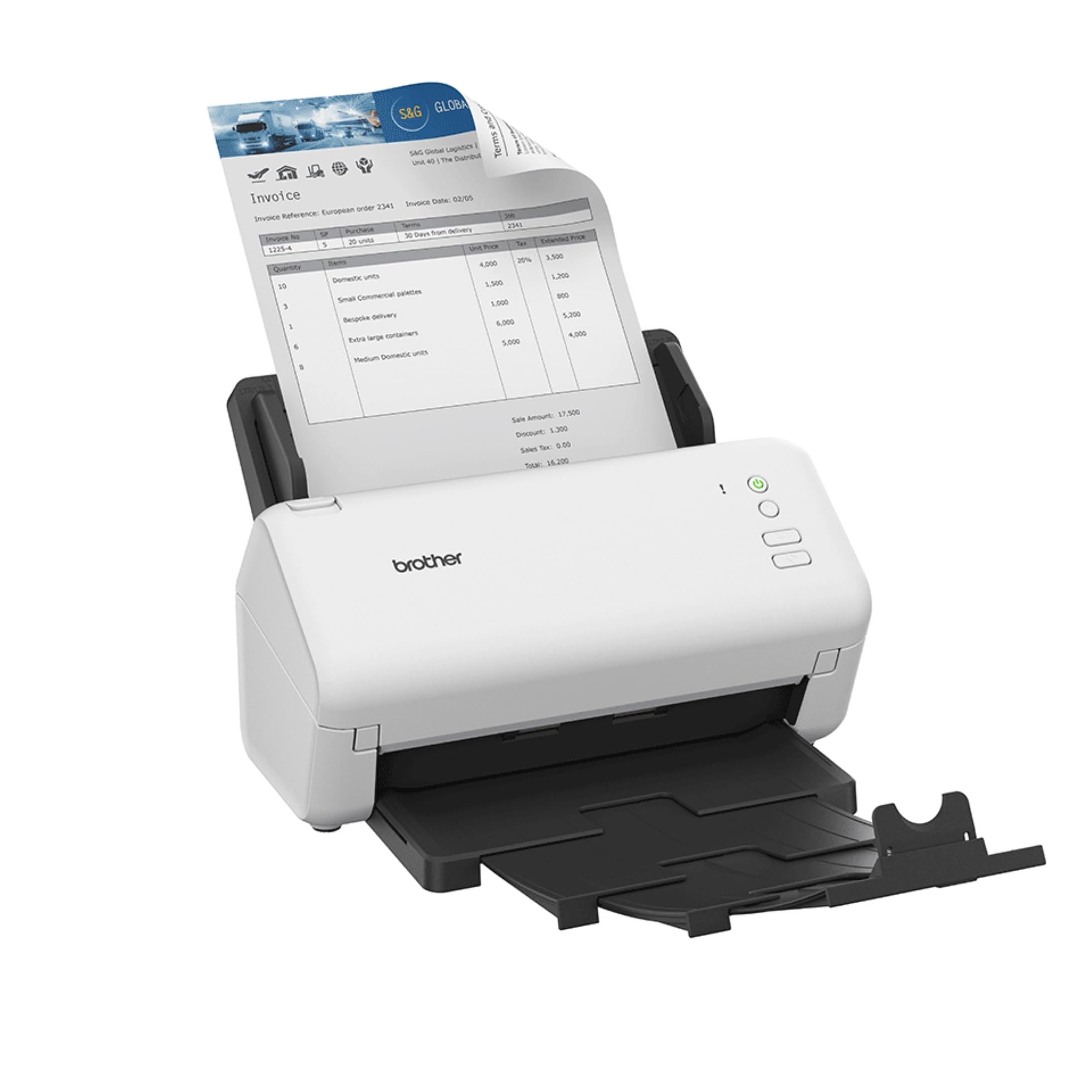 BROTHER ADS-​4100 Scanner de Documents Bureautique | Recto - Verso | A4 | Rapide 35 Pages/​Minute | Scan to USB | ADF de 60 Feuilles