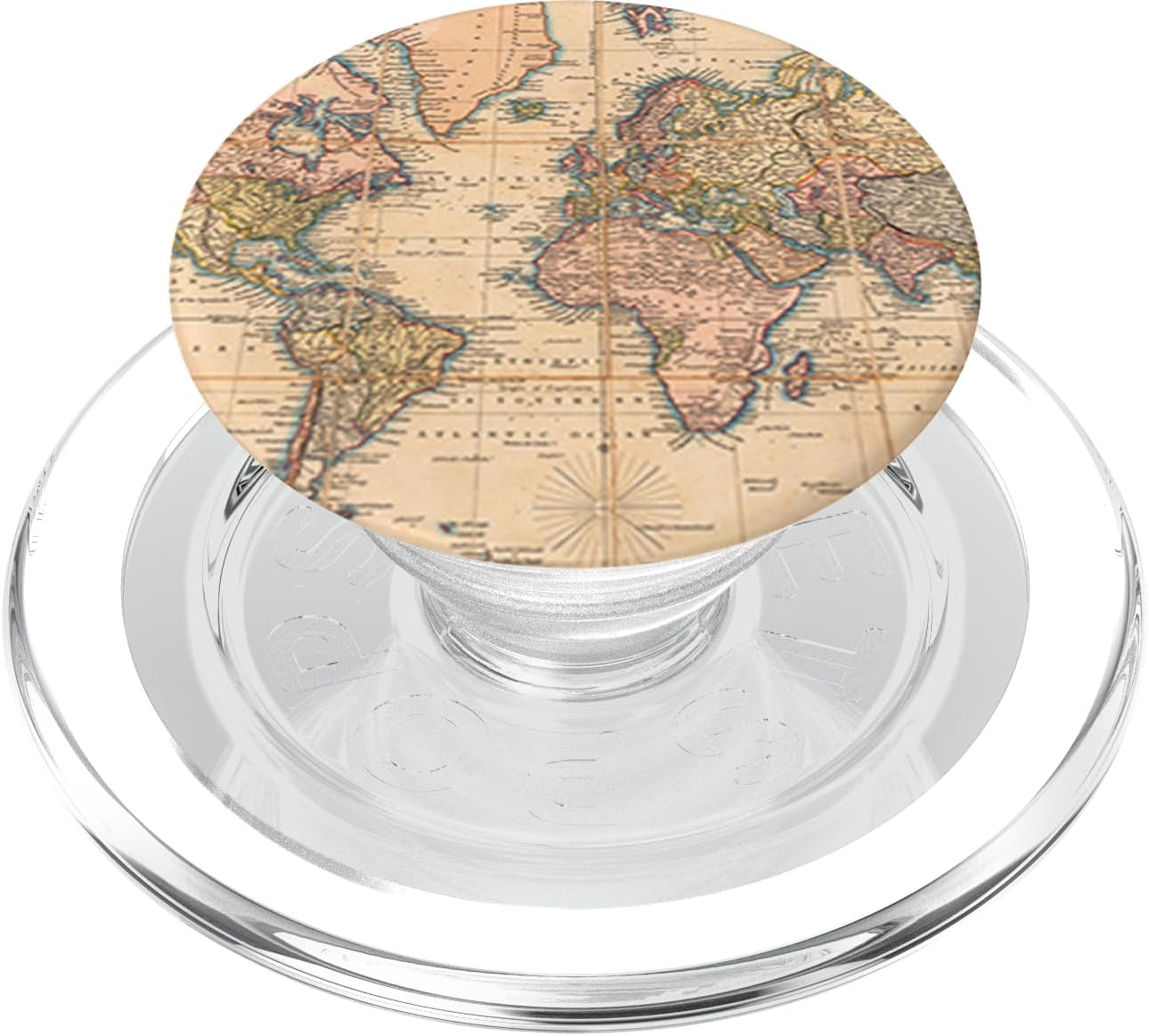 Vintage Travel World Map Design Travel Globe Background PopSockets PopWallet for MagSafe