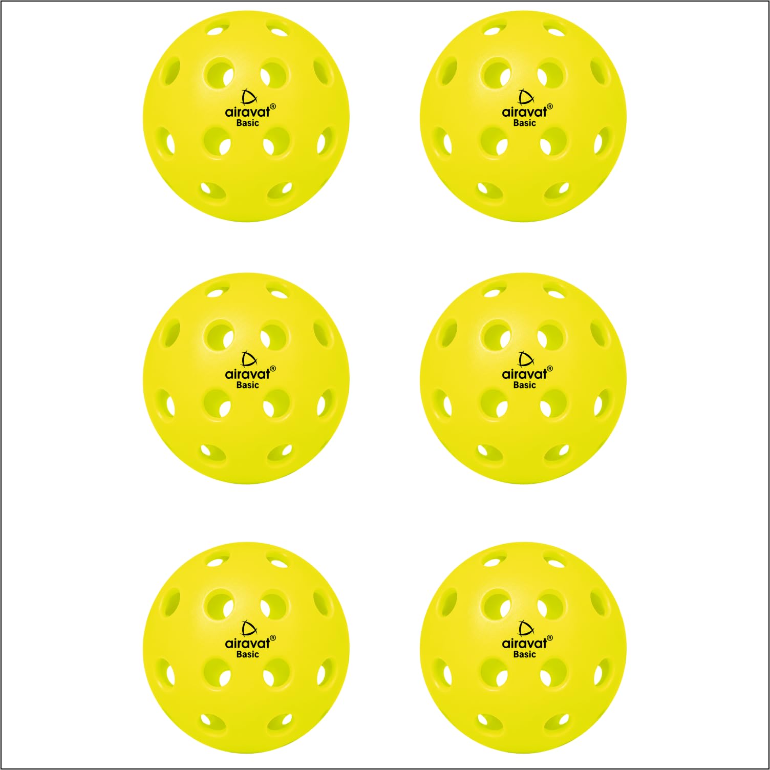 AIRAVAT Premium Outdoor Pickleball Balls, 40 Hole Pickleball for Tournament and Competition Play, Perfectly Balanced, High Bounce True Flight, Durable (Fluoroscent - Pack of 6)-image-49