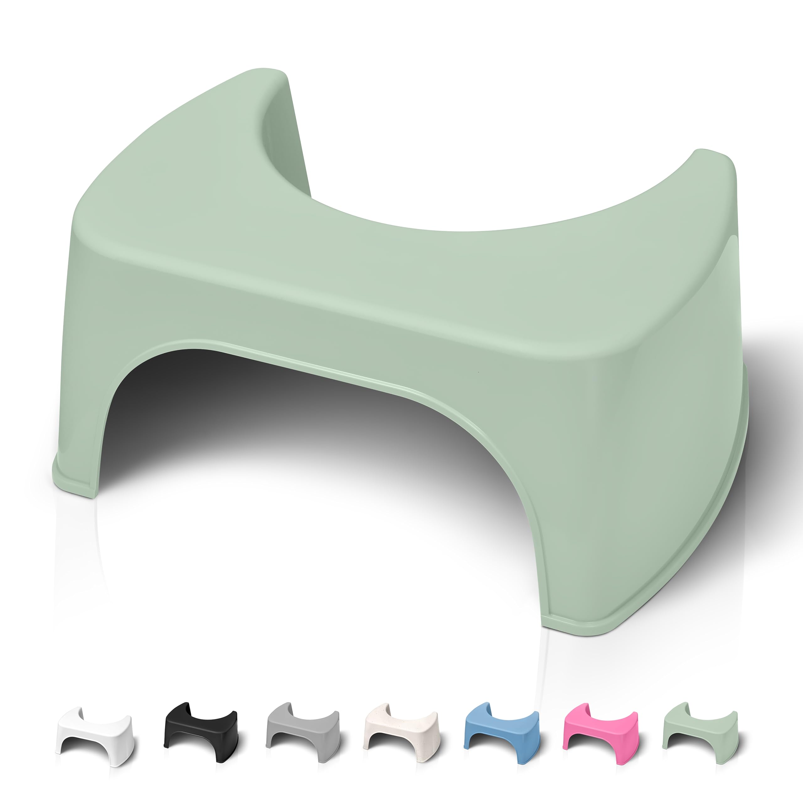 Well Care Green Toilet Stool For Adults - Bathroom Foot Step For Squatting - Stoolie For Squat Posture To Relieve Constipation - Made In France From Recycled Plastic - Wc Poop Bench, Log012