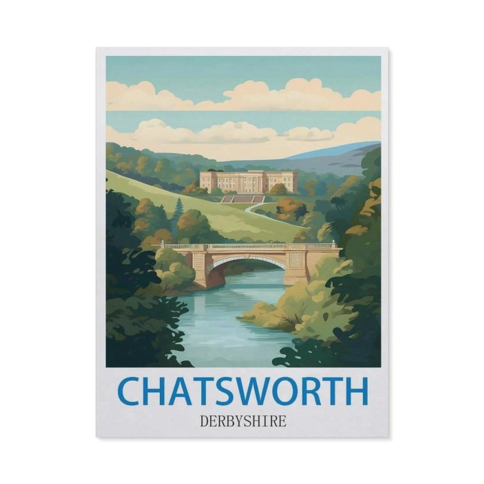 BEAYODKP 5D Diamond Painting Kits，Chatsworth Derbyshire（50x60cm）