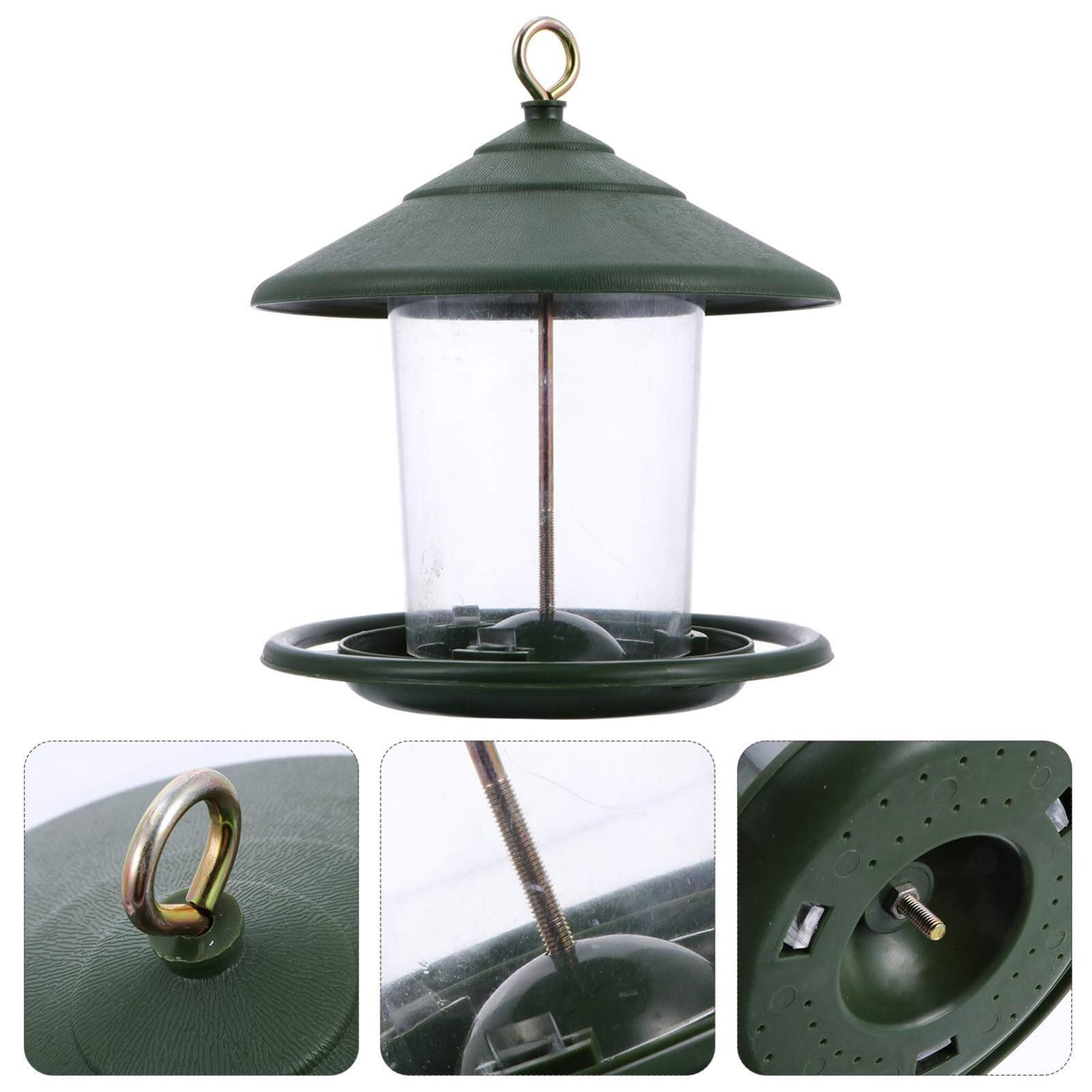 Comedero para pájaros para exteriores, alimentación de 360°, diseño duradero resistente a la lluvia, gran capacidad para cardenales y pinzones en jardín y patio