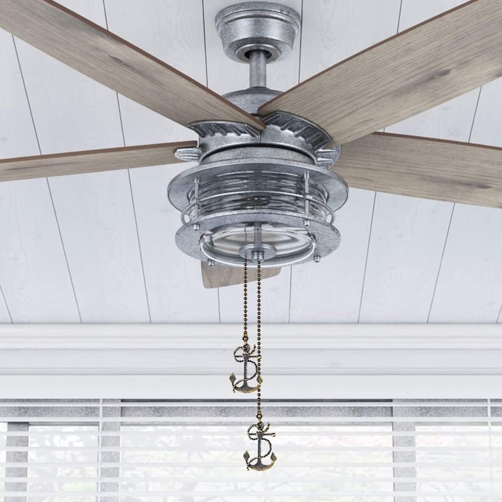 Ceiling Fan Chain Pulls Decorative Extension 12 inch Anchor Design Pull Chain For Ceiling Light Lamp Fan Chain Ornaments for Ceiling Fan light Decoration (Bronze)2 Pcs