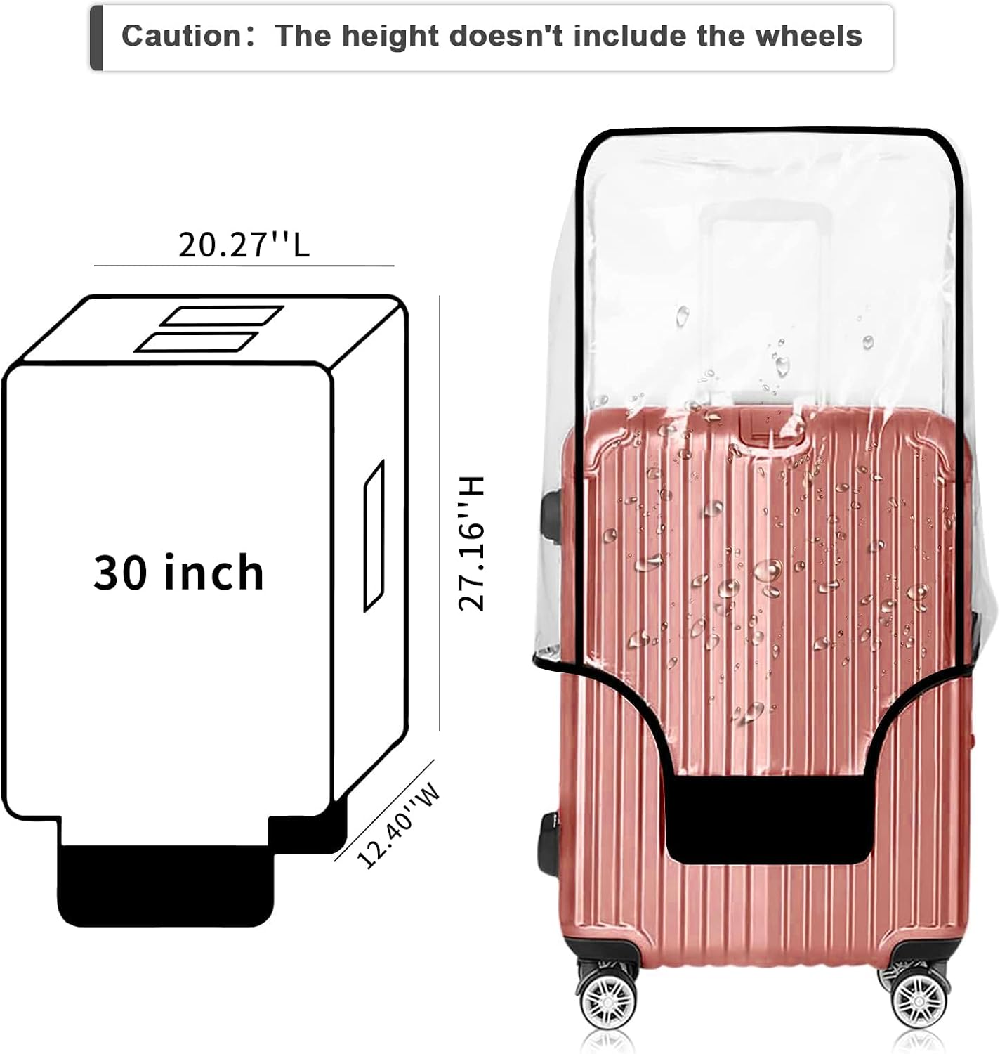 Luggage Covers for Suitcase Tsa Approved Clear PVC Waterproof Suitcase Covers Luggage Protectors 29-32Inch (27.16''H x 20.27''L x 12.40''W)