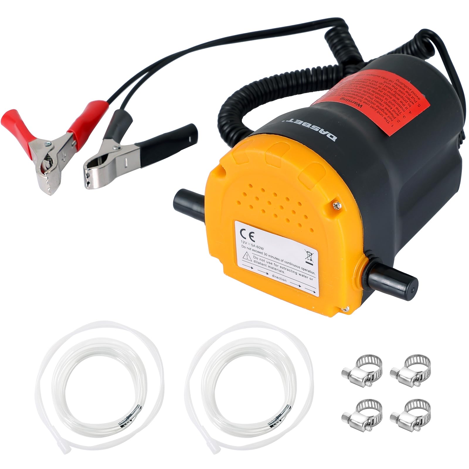 DASBET 12V 60W Oil Change Pump Extractor, Oil/Diesel Fluid Pump Extractor Scavenge Suction Oil Change Pump Transfer Oil Removal Pump for Oil Change